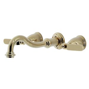 Whitaker KS3022KL Two-Handle 3-Hole Wall Mount Roman Tub Faucet, Polished Brass