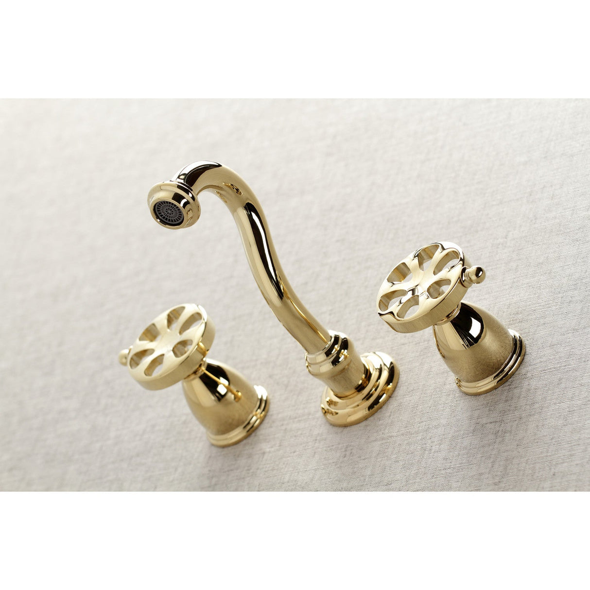 Belknap KS3022RX Two-Handle 3-Hole Wall Mount Roman Tub Faucet, Polished Brass