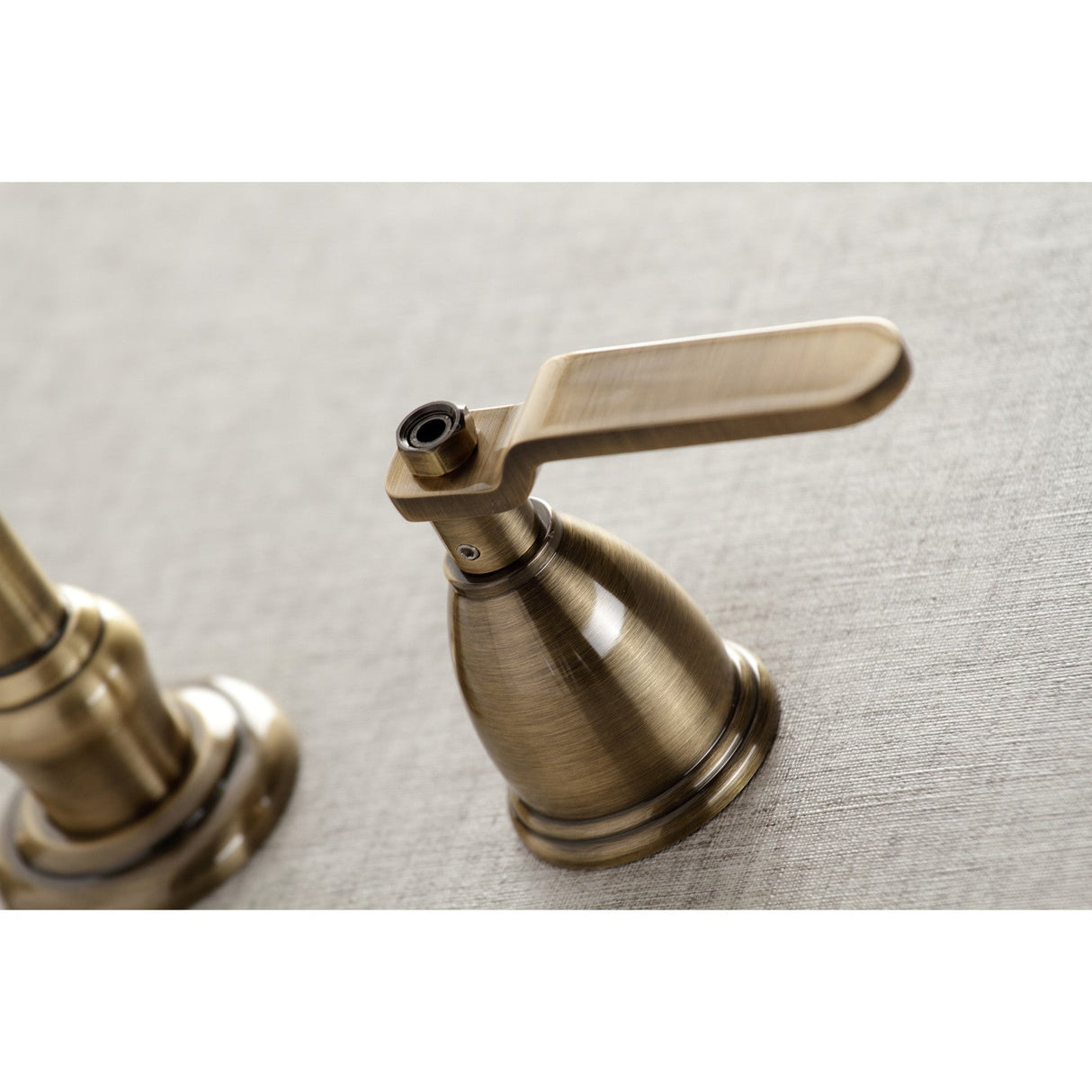 Whitaker KS3023KL Two-Handle 3-Hole Wall Mount Roman Tub Faucet, Antique Brass