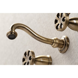 Belknap KS3023RX Two-Handle 3-Hole Wall Mount Roman Tub Faucet, Antique Brass