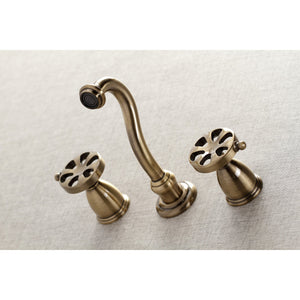 Belknap KS3023RX Two-Handle 3-Hole Wall Mount Roman Tub Faucet, Antique Brass