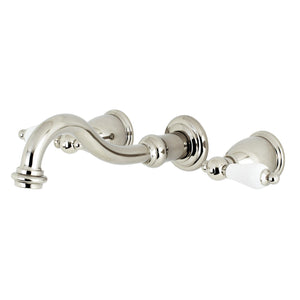 Restoration KS3026PL Two-Handle 3-Hole Wall Mount Roman Tub Faucet, Polished Nickel