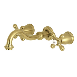 Restoration KS3027AX Two-Handle 3-Hole Wall Mount Roman Tub Faucet, Brushed Brass