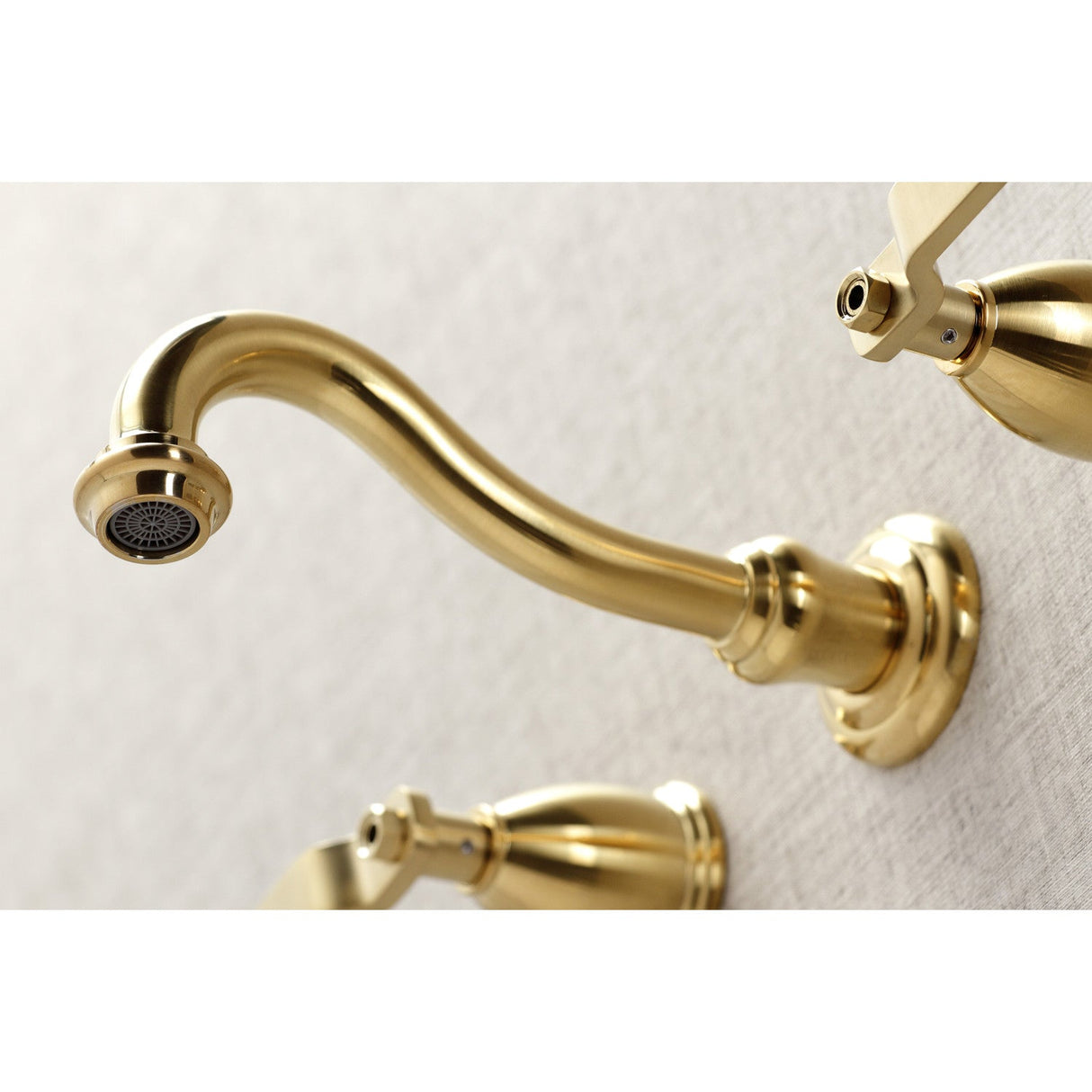 Whitaker KS3027KL Two-Handle 3-Hole Wall Mount Roman Tub Faucet, Brushed Brass