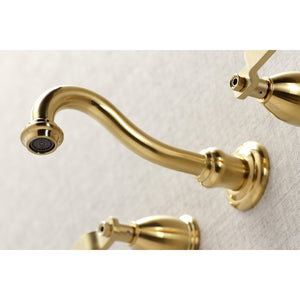 Whitaker KS3027KL Two-Handle 3-Hole Wall Mount Roman Tub Faucet, Brushed Brass