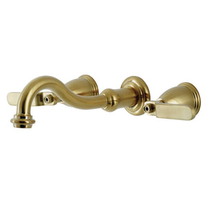 Whitaker KS3027KL Two-Handle 3-Hole Wall Mount Roman Tub Faucet, Brushed Brass