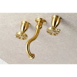 Belknap KS3027RX Two-Handle 3-Hole Wall Mount Roman Tub Faucet, Brushed Brass