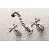 Hamilton KS3028NX Two-Handle 3-Hole Wall Mount Roman Tub Faucet, Brushed Nickel