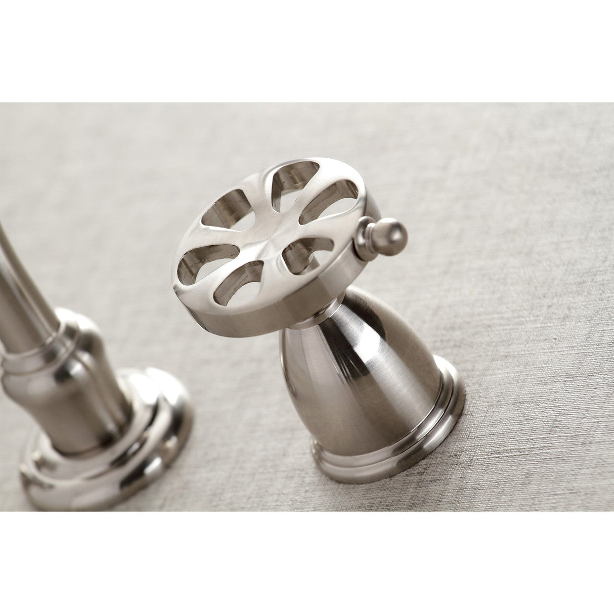 Belknap KS3028RX Two-Handle 3-Hole Wall Mount Roman Tub Faucet, Brushed Nickel