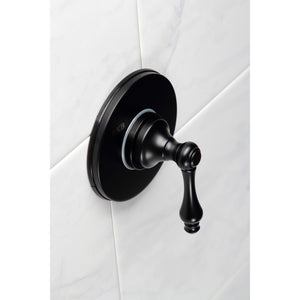 KS3030AL Single-Handle Wall Mount Three-Way Diverter Valve with Trim Kit, Matte Black