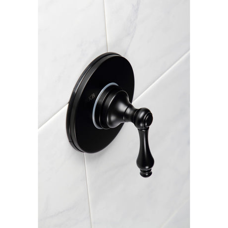 KS3030AL Single-Handle Wall Mount Three-Way Diverter Valve with Trim Kit, Matte Black