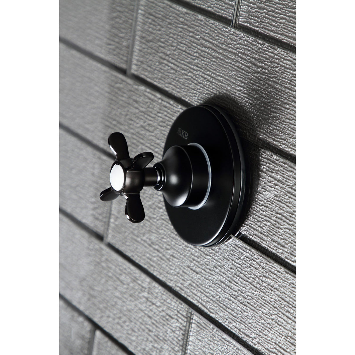 KS3030BEX Single-Handle Wall Mount Three-Way Diverter Valve with Trim Kit, Matte Black