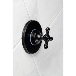 KS3030BX Single-Handle Wall Mount Three-Way Diverter Valve with Trim Kit, Matte Black