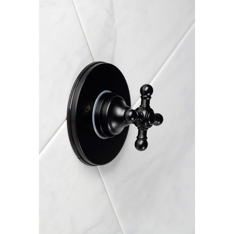 KS3030BX Single-Handle Wall Mount Three-Way Diverter Valve with Trim Kit, Matte Black