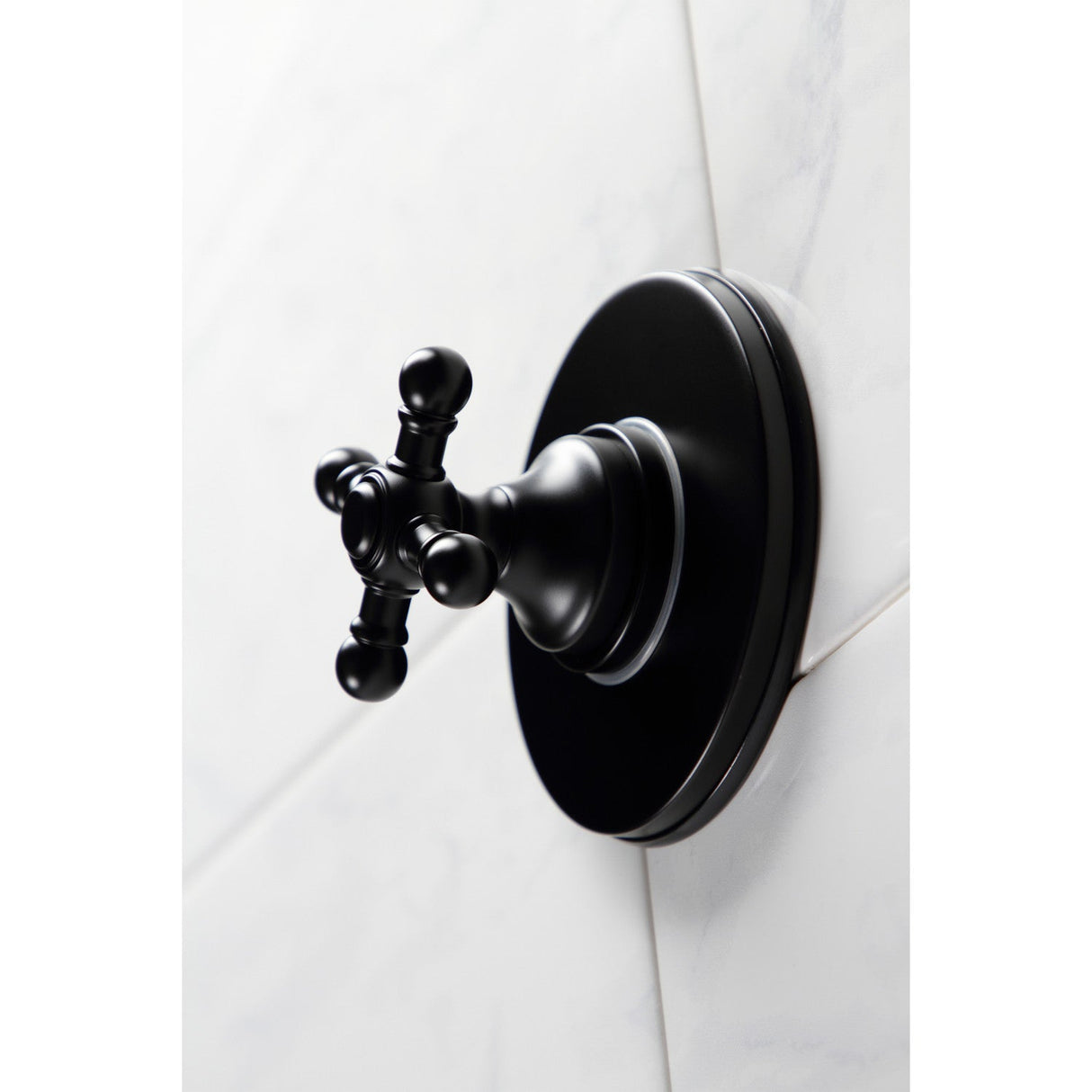 KS3030BX Single-Handle Wall Mount Three-Way Diverter Valve with Trim Kit, Matte Black