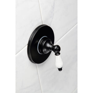 KS3030PL Single-Handle Wall Mount Three-Way Diverter Valve with Trim Kit, Matte Black