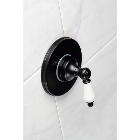 KS3030PL Single-Handle Wall Mount Three-Way Diverter Valve with Trim Kit, Matte Black