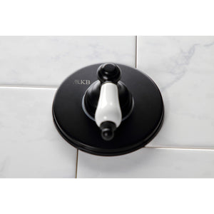 KS3030PL Single-Handle Wall Mount Three-Way Diverter Valve with Trim Kit, Matte Black
