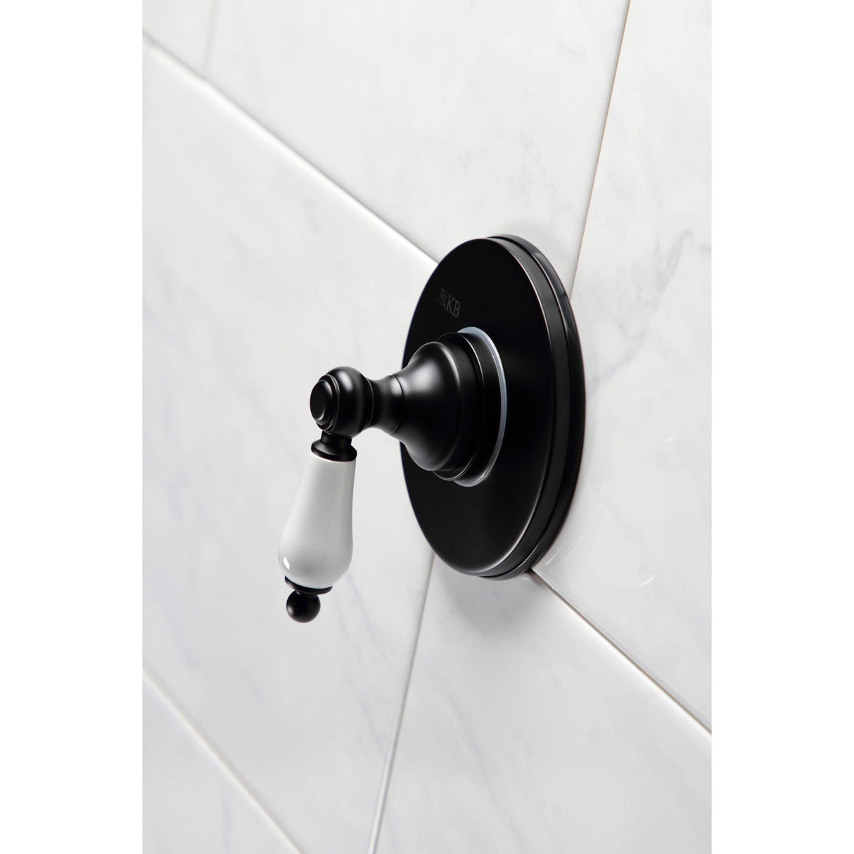 KS3030PL Single-Handle Wall Mount Three-Way Diverter Valve with Trim Kit, Matte Black