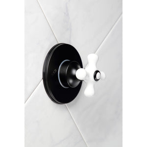 KS3030PX Single-Handle Wall Mount Three-Way Diverter Valve with Trim Kit, Matte Black