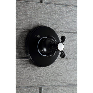 KS3030TX Single-Handle Wall Mount Three-Way Diverter Valve with Trim Kit, Matte Black