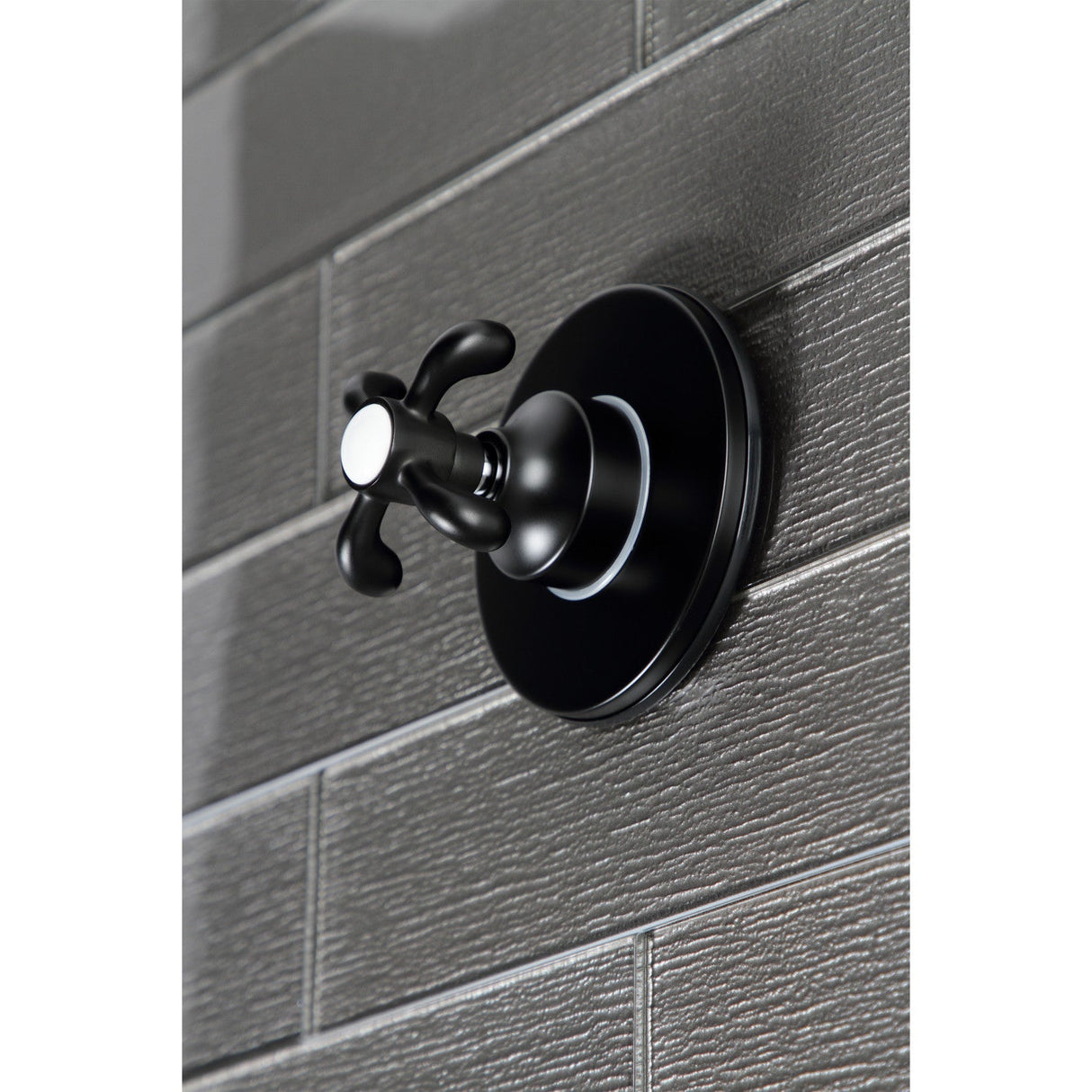KS3030TX Single-Handle Wall Mount Three-Way Diverter Valve with Trim Kit, Matte Black