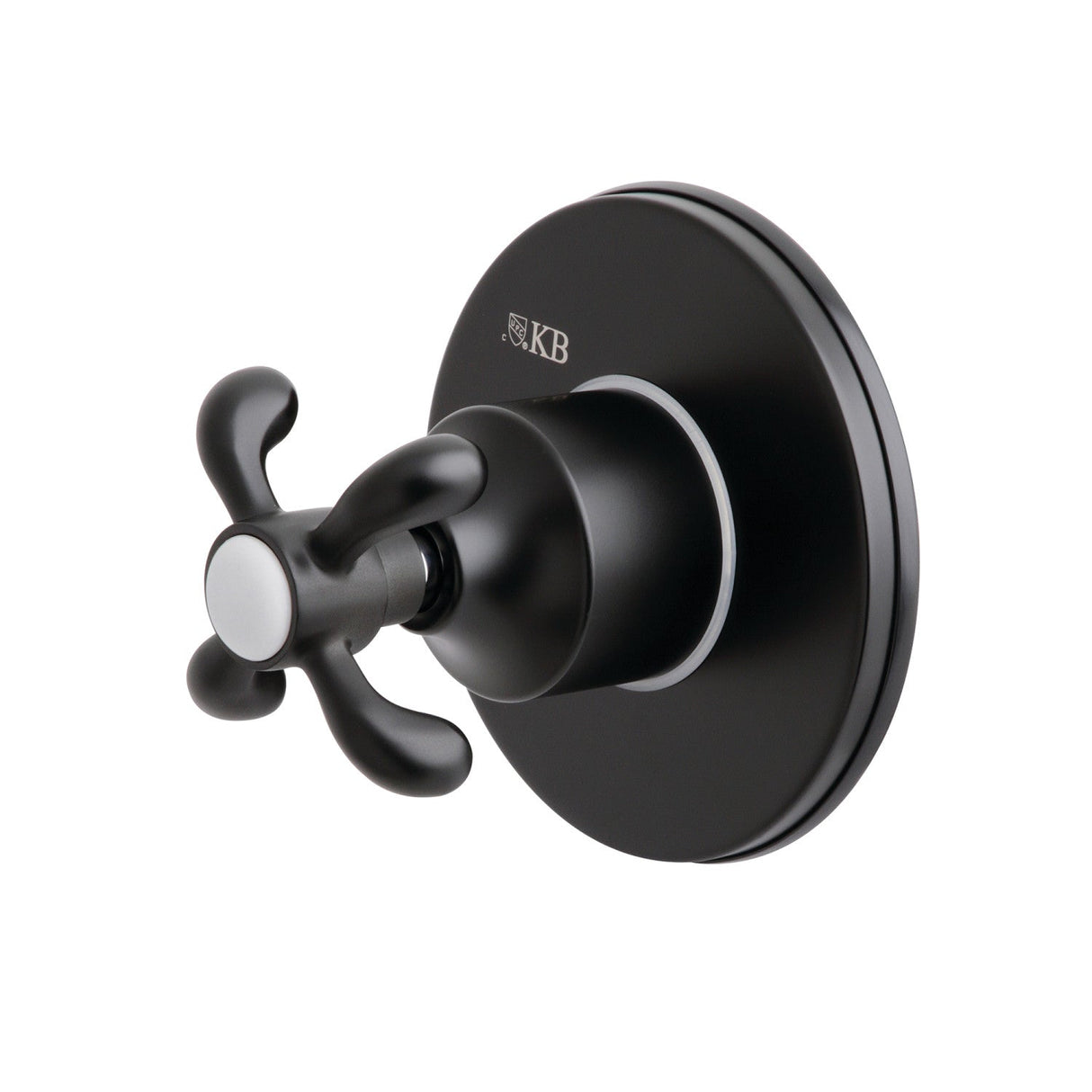 KS3030TX Single-Handle Wall Mount Three-Way Diverter Valve with Trim Kit, Matte Black