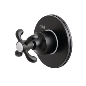 KS3030TX Single-Handle Wall Mount Three-Way Diverter Valve with Trim Kit, Matte Black