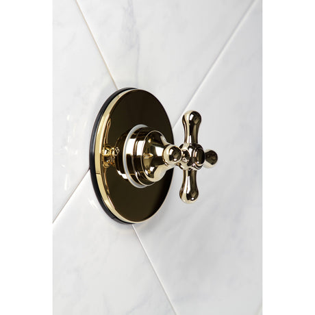 KS3032AX Single-Handle Wall Mount Three-Way Diverter Valve with Trim Kit, Polished Brass