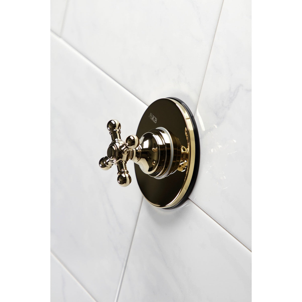 KS3032BX Single-Handle Wall Mount Three-Way Diverter Valve with Trim Kit, Polished Brass