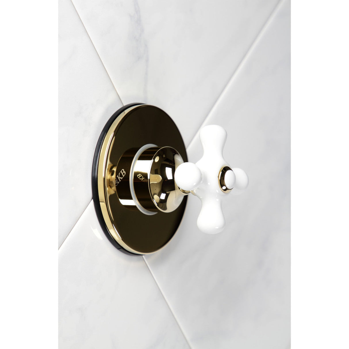 KS3032PX Single-Handle Wall Mount Three-Way Diverter Valve with Trim Kit, Polished Brass