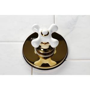 KS3032PX Single-Handle Wall Mount Three-Way Diverter Valve with Trim Kit, Polished Brass