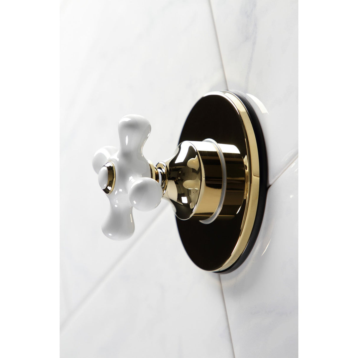 KS3032PX Single-Handle Wall Mount Three-Way Diverter Valve with Trim Kit, Polished Brass