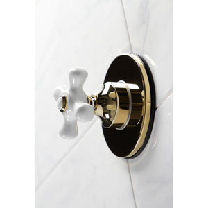 KS3032PX Single-Handle Wall Mount Three-Way Diverter Valve with Trim Kit, Polished Brass