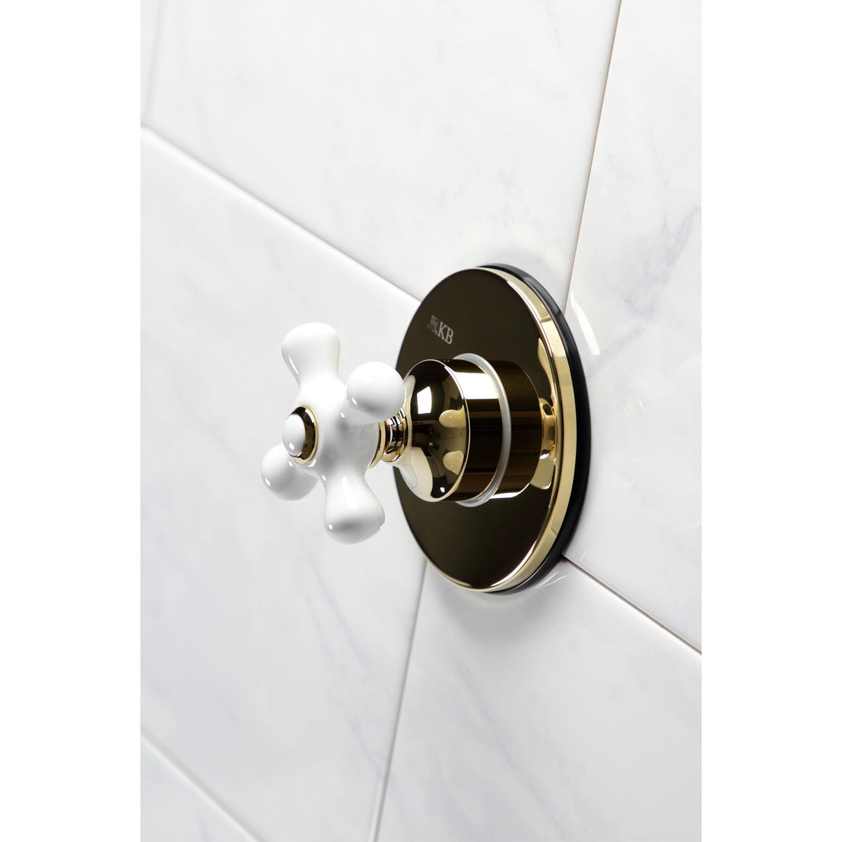 KS3032PX Single-Handle Wall Mount Three-Way Diverter Valve with Trim Kit, Polished Brass