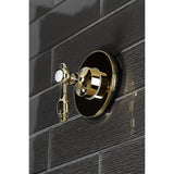 Tudor KS3032TAL Single-Handle Wall Mount Three-Way Diverter Valve with Trim Kit, Polished Brass