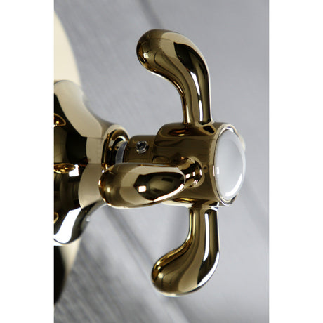 KS3032TX Single-Handle Wall Mount Three-Way Diverter Valve with Trim Kit, Polished Brass