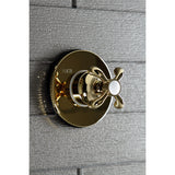 KS3032TX Single-Handle Wall Mount Three-Way Diverter Valve with Trim Kit, Polished Brass
