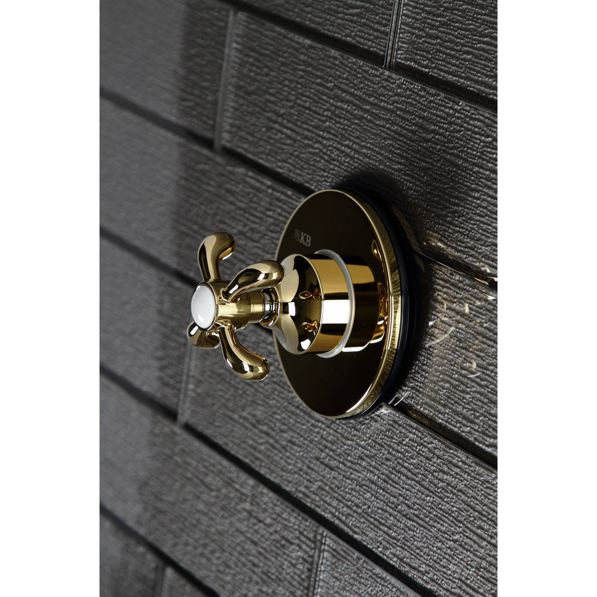 KS3032TX Single-Handle Wall Mount Three-Way Diverter Valve with Trim Kit, Polished Brass