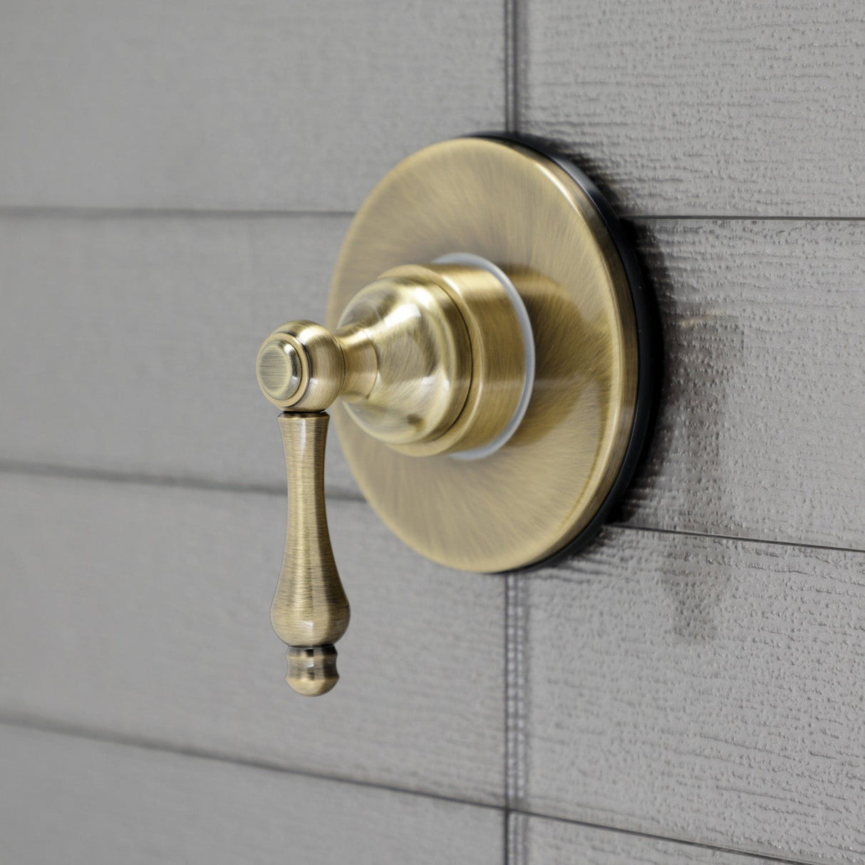 KS3033AL Single-Handle Wall Mount Three-Way Diverter Valve with Trim Kit, Antique Brass