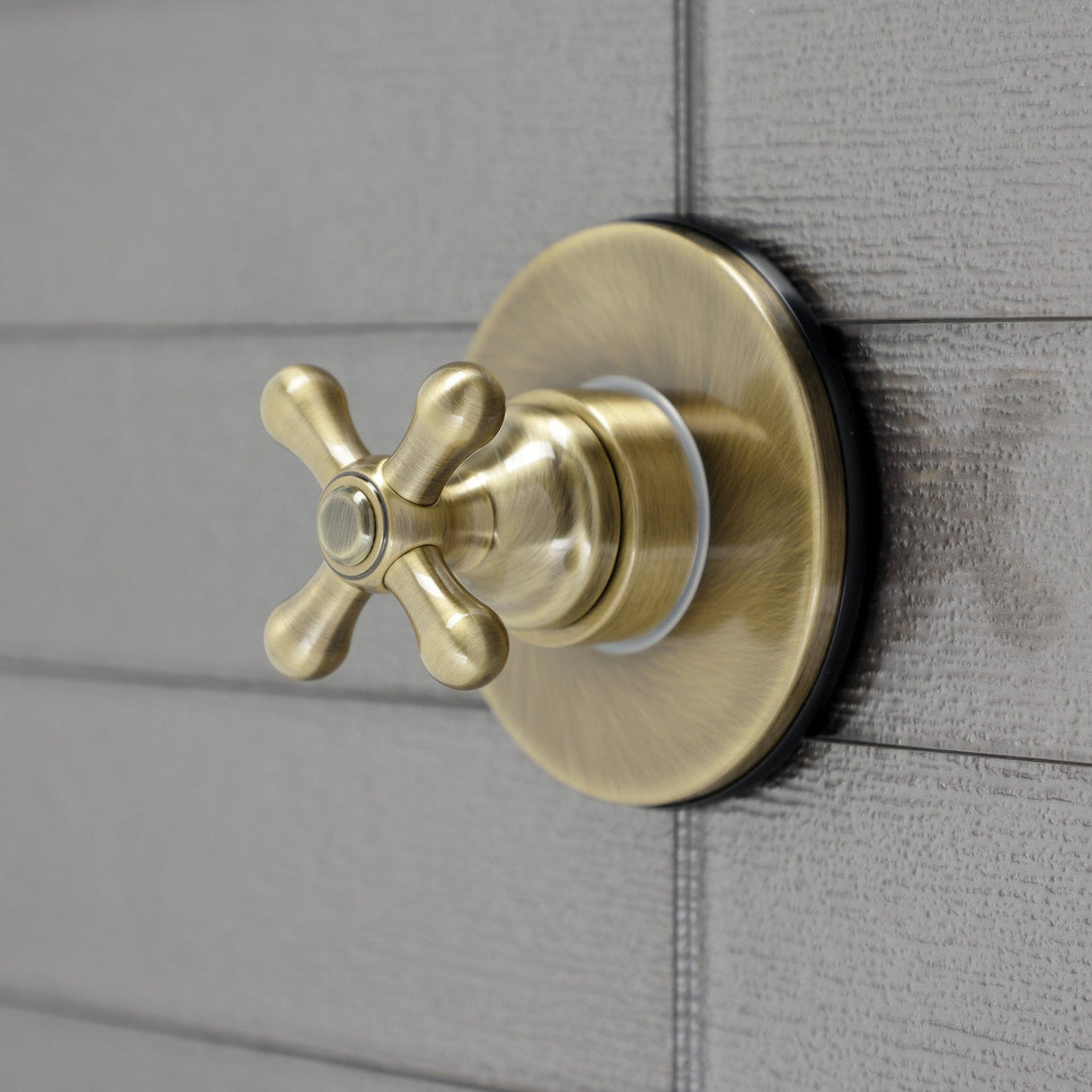 KS3033AX Single-Handle Wall Mount Three-Way Diverter Valve with Trim Kit, Antique Brass