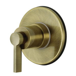 NuvoFusion KS3033NDL Single-Handle Wall Mount Three-Way Diverter Valve with Trim Kit, Antique Brass