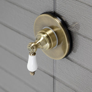KS3033PL Single-Handle Wall Mount Three-Way Diverter Valve with Trim Kit, Antique Brass