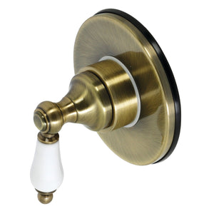 KS3033PL Single-Handle Wall Mount Three-Way Diverter Valve with Trim Kit, Antique Brass