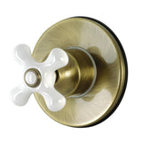 KS3033PX Single-Handle Wall Mount Three-Way Diverter Valve with Trim Kit, Antique Brass