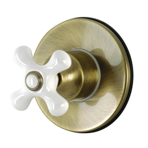 KS3033PX Single-Handle Wall Mount Three-Way Diverter Valve with Trim Kit, Antique Brass