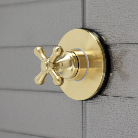 KS3037AX Single-Handle Wall Mount Three-Way Diverter Valve with Trim Kit, Brushed Brass