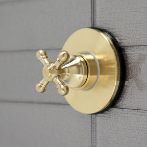 KS3037BX Single-Handle Wall Mount Three-Way Diverter Valve with Trim Kit, Brushed Brass