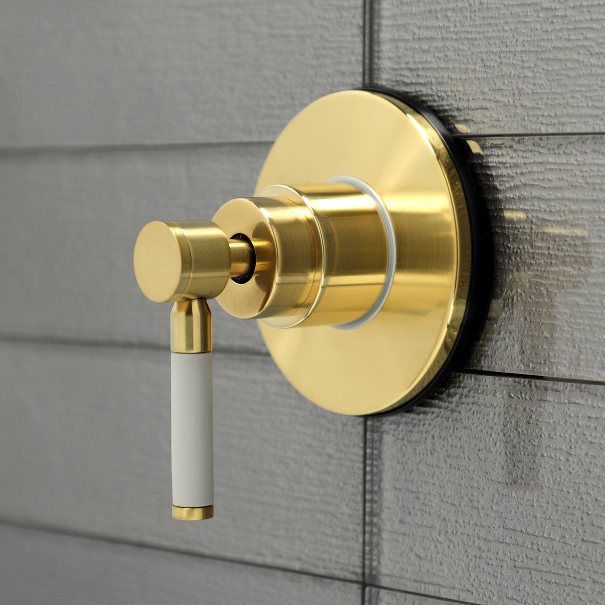 Kaiser KS3037DKL Single-Handle Wall Mount Three-Way Diverter Valve with Trim Kit, Brushed Brass