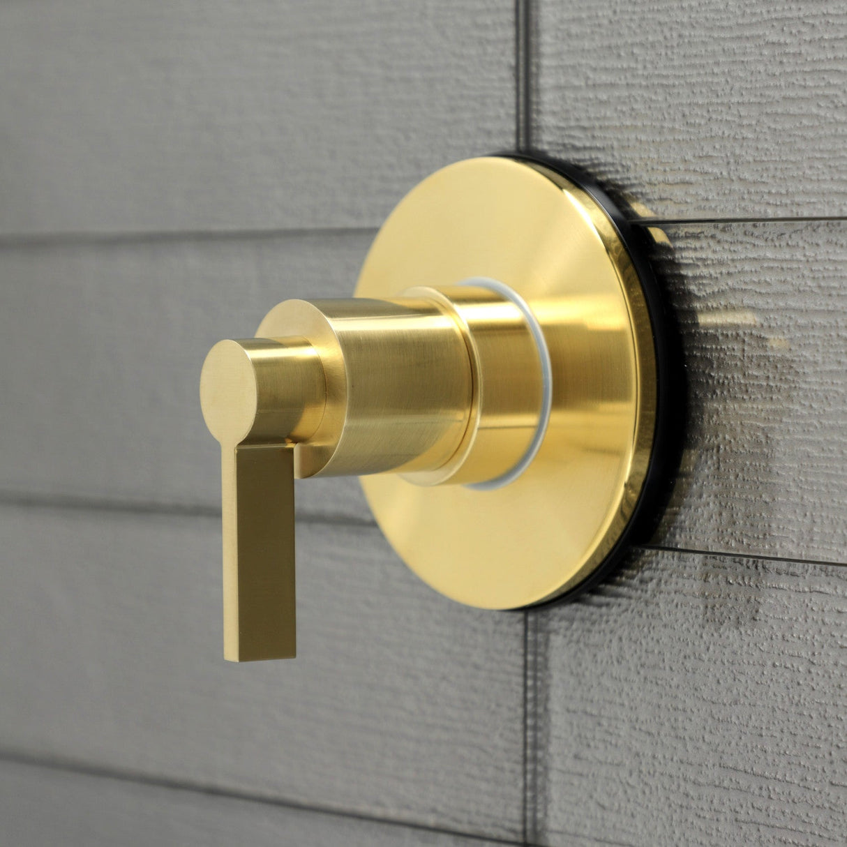 NuvoFusion KS3037NDL Single-Handle Wall Mount Three-Way Diverter Valve with Trim Kit, Brushed Brass